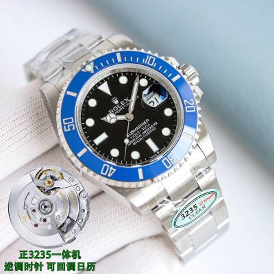 Rolex Submariner replica with 904L stainless steel 3135 Movement for 40mm 3235 Movement for 41mm Blue Dial Watch